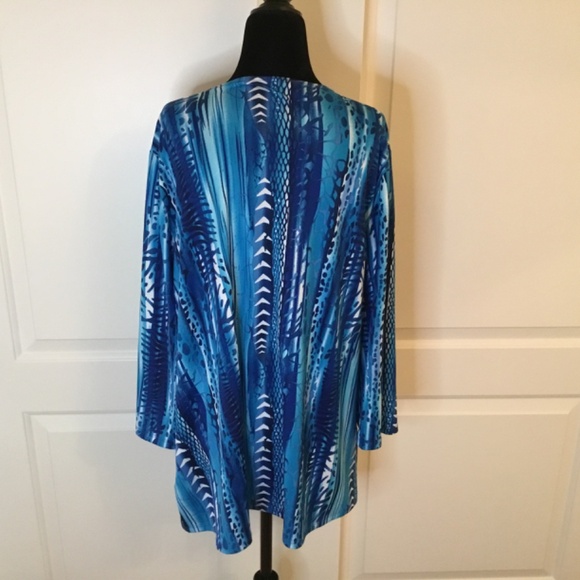 Penningtons Blue Open Front Cardigan Size 1X - Picture 3 of 5